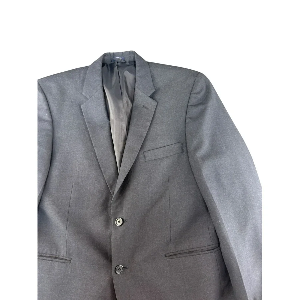 Saddlebred Mens Suit Jacket Blazer Charcoal Gray 44S 2 Button Lined Professional